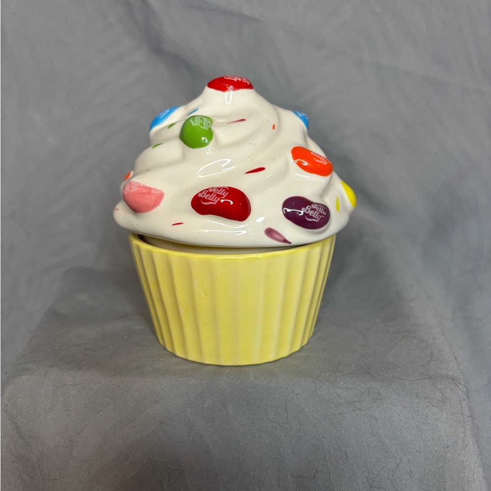 Jelly Belly Ceramic Cupcake Trinket Jar